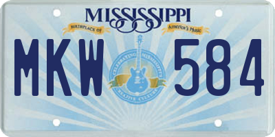 MS license plate MKW584