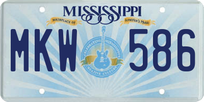MS license plate MKW586