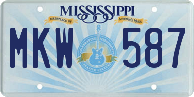 MS license plate MKW587