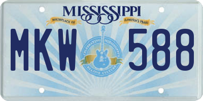 MS license plate MKW588