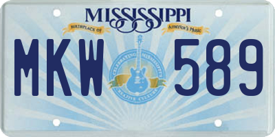 MS license plate MKW589