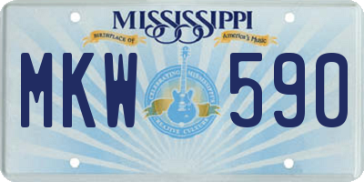 MS license plate MKW590