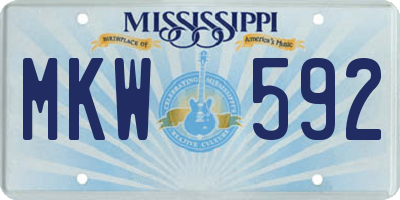 MS license plate MKW592