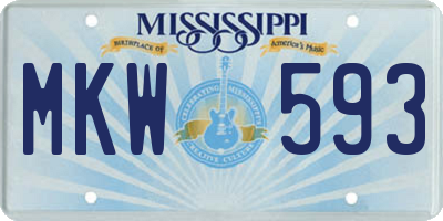 MS license plate MKW593