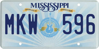 MS license plate MKW596
