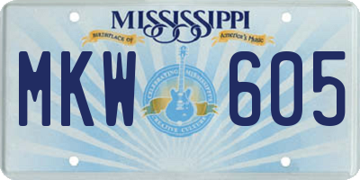 MS license plate MKW605