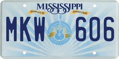 MS license plate MKW606