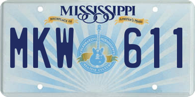 MS license plate MKW611