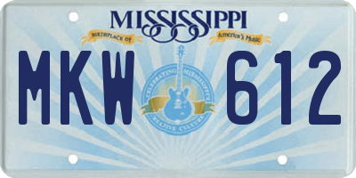 MS license plate MKW612
