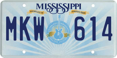 MS license plate MKW614