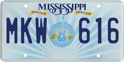 MS license plate MKW616