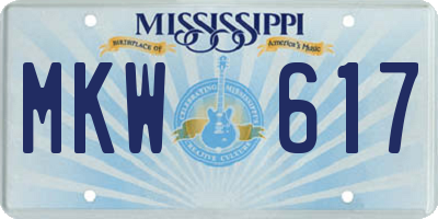 MS license plate MKW617
