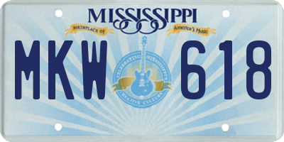 MS license plate MKW618