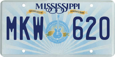 MS license plate MKW620