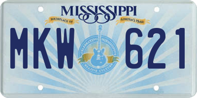 MS license plate MKW621