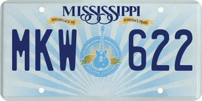 MS license plate MKW622