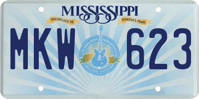 MS license plate MKW623
