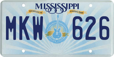 MS license plate MKW626