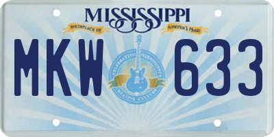 MS license plate MKW633