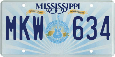 MS license plate MKW634