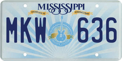 MS license plate MKW636
