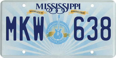 MS license plate MKW638