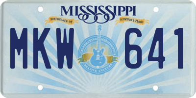 MS license plate MKW641