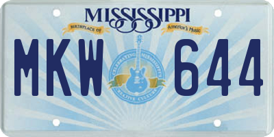 MS license plate MKW644