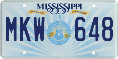 MS license plate MKW648