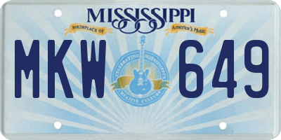 MS license plate MKW649
