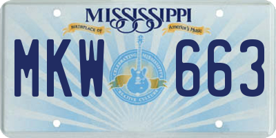 MS license plate MKW663