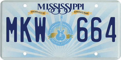 MS license plate MKW664