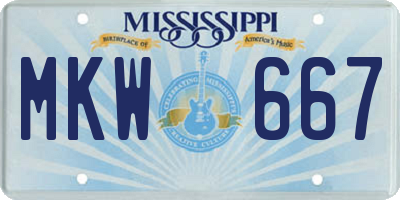 MS license plate MKW667