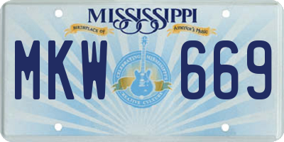 MS license plate MKW669