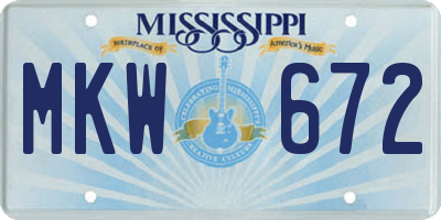 MS license plate MKW672