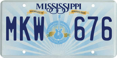 MS license plate MKW676