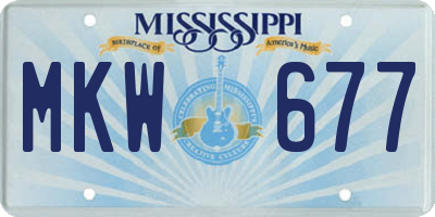 MS license plate MKW677