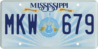 MS license plate MKW679
