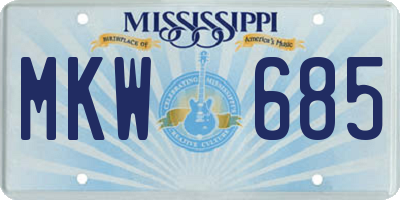 MS license plate MKW685