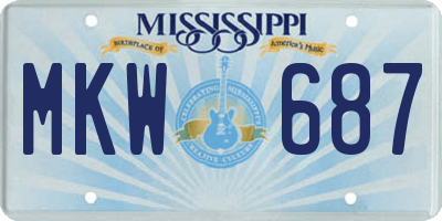 MS license plate MKW687