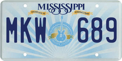MS license plate MKW689