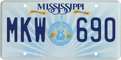 MS license plate MKW690