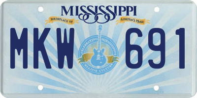 MS license plate MKW691