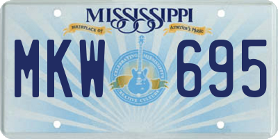 MS license plate MKW695