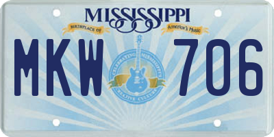 MS license plate MKW706
