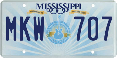 MS license plate MKW707