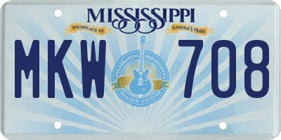 MS license plate MKW708