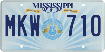 MS license plate MKW710