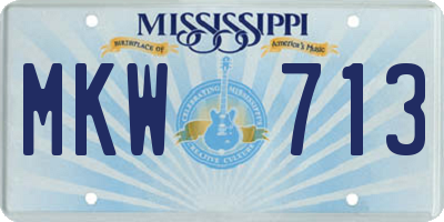 MS license plate MKW713