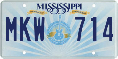 MS license plate MKW714